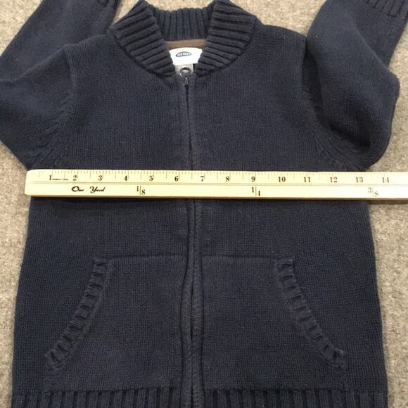 Old Navy Boys 5T Navy Blue Knit Zipper Cardigan Sweater 100% Cotton - Picture 5 of 7